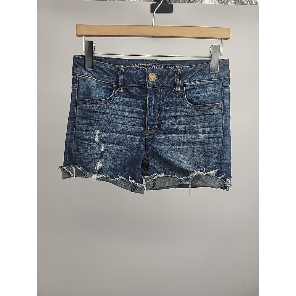 American Eagle Distressed Jean Cutoffs Sz 4 Summer Beachy Vacation